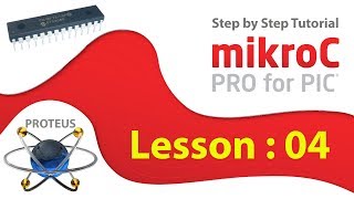 MikroC pro for Pic  Proteus 88 PIC16F73 Step by Step Tutorial  Lesson  04  Button with LED [upl. by Yonatan]