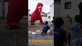 Dinosaur shooting game event production  Tyrannosaurus Inflatable  恐竜シューティング ティラノサウルス Dinosaur [upl. by Crooks]