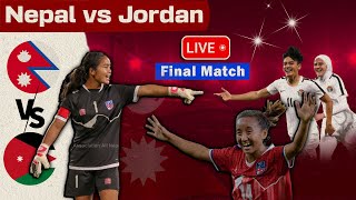 Final  Nepal vs Jordan  No Sabitra Bhandari in the Final  Womens WAFF Championship 2024 [upl. by Yelruc696]