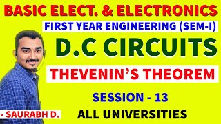 BASIC ELECTRICAL amp ELECTRONICS  BEE  S13  FIRST YEAR ENGINEERING SEM1 THEVENINS THEOREM  DC [upl. by Notsgnik53]