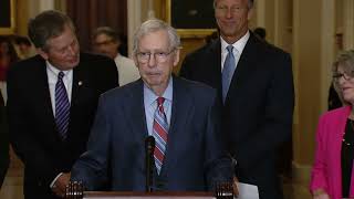 WATCH McConnell freezes midsentence walks away during news briefing [upl. by Anigroeg990]