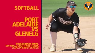 Softball  Port Adelaide vs Glenelg  Preliminary Final [upl. by Jacquelynn]