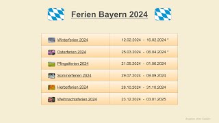 Ferien Bayern 2024 [upl. by Arannahs]