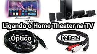 Como Ligar o Home Theater na TV através de cabo Óptico e P2 Rca2 Dica 3 [upl. by Annhoj145]