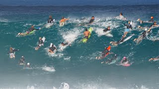 MASSIVE PIPELINE SWELL DRAWS A HUGE CROWD [upl. by Xuagram]