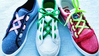 〔靴紐の結び方〕中央のバツとサイドの縦線が特徴の靴ひもの通し方 平ひも編 how to tie shoelaces 〔生活に役立つ！〕 [upl. by Cass]