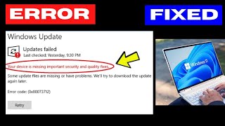 Your Device Is Missing Important Security and Quality Fixes Update Error on Windows 11 [upl. by Vivia638]