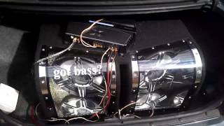 Dual subwoofers in a bandpass box on a Sony xplod [upl. by Roderick708]