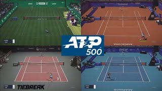 TIEBREAK  ATP 500 in Career Mode  Halle  Barcelona Acapulco  Rotterdam  Gameplay [upl. by Boardman]