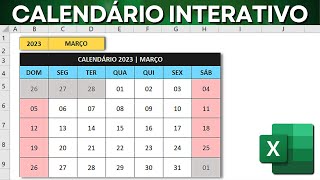 Calendário Dinâmico no Excel  Como Fazer Calendário Automático e Interativo  Baixar Grátis [upl. by Erialcyram]