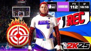 I SCORED 112 POINTS IN REC on my NEW LOCK BUILD in NBA 2K25 [upl. by Nesnaj]