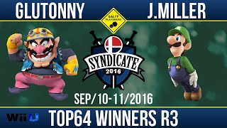 SYN2016  Glutonny Wario Vs JMiller Luigi  Smash 4 Singles Top64 Winners R3 [upl. by Ellerrehs749]