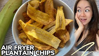 🍌 Air Fryer Plantain Chips in 7 Minutes Tostones  Crispy Healthy Snack Recipe  Rack of Lam [upl. by Orenid]