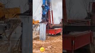 Electric pole piling construction processshorts [upl. by Else]