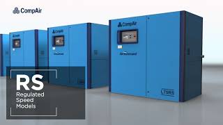 New 55 to 75 kW lubricated screw air compressors from CompAir [upl. by Klinger]