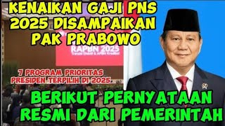 RESMI KENAIKAN GAJI PNS TAHUN 2025 PENSIUNAN amp TNI POLRI AKAN DISAMPAIKAN PRESIDEN DI OKTOBER [upl. by Car]