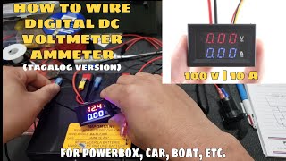 HOW TO WIRE DIGITAL DC VOLTMETER AMMETER  TAGALOG VERSION [upl. by Lihka787]