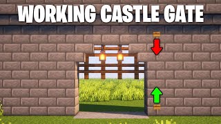 Minecraft Working Castle Gate Tutorial  How to Build a Working Castle Gate in Minecraft 121 [upl. by Htes]