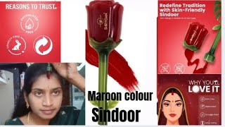 Shryoan Rose 🌹 Liquid Smudgeproof  Waterproof  Maroon Sindoor Dharani Reddy [upl. by Dearman356]