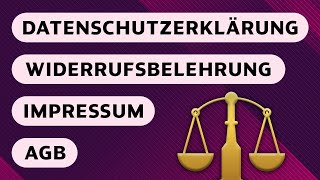 Rechtstexte kostenlosen erstellen lassen Impressum AGB Datenschutzerklärung Widerrufsbelehrung [upl. by Wiltshire]