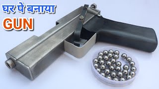 घर पे बनाया Gun  How to make gun at home  Homemade gun [upl. by Nylsirk]