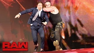 Braun Strowman returns to lay waste to Miz amp The Miztourage Raw Oct 30 2017 [upl. by Yliah]