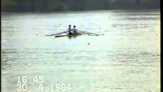 1994 Ruderregatta auf dem Aasee in Münster Doppelzweier [upl. by Ahsirhcal]