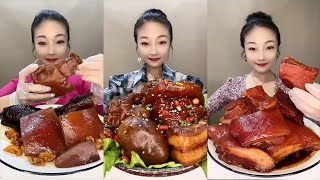 Eating Mukbang Belly Pork Fat Pork Skin Pork Meat Pork Legs And Stomach Pork [upl. by Elehcar]