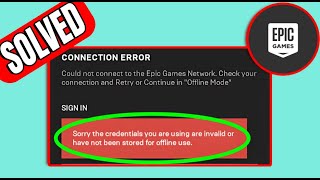 How To FixquotSorry the credentials you are using are invalid or have not been stored for offline modequot [upl. by Nosmirc]