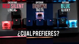 Switches Red SILENT vs Brown vs Blue  Test de sonido Keyboards ASMR [upl. by Bethesde147]