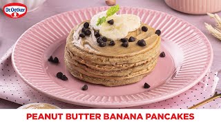 Easy Peanut Butter Pancakes Recipe  Eggless Pancakes at Home Banana Peanut Butter Pancakes [upl. by Naesad278]