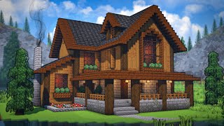 Minecraft Cozy Wooden Cabin Tutorial [upl. by Ailime463]