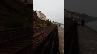 166 209 passing dawlish train railway trains gwr turbo class166 passanger dawlish sea wall [upl. by Ellinet]