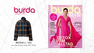 Nähanleitung Nähen mit burda – Gemütliches Blouson Modell 102  burda style 0123 [upl. by Hsejar146]