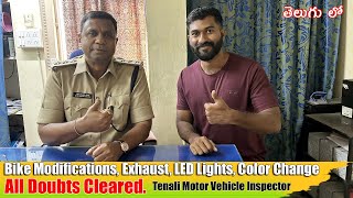 All Bike Modification Doubts are Cleared with MVI in telugu  TechTravelTelugu [upl. by Ynaffik]