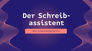 Der Schreibassistent von WriteControl für dein Buchprojekt [upl. by Sontag]