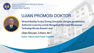 Ujian Promosi Doktor Dian Novian S3 PTK Sekolah Pascasarjana UNY [upl. by Waynant]