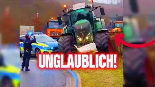 🚨 EIL  TRAKTOR 🚜 DURCHBRICHT POLIZEIABSPERRUNG 👮‍♂️ politik viral unglaublich [upl. by Isle326]