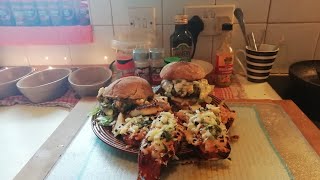 Sargents kitchen Veggie burger amp cheesy chivey sweet potato Part 5Done 🍻🥂👍😋🍺🍔 [upl. by Tdnaltroc]