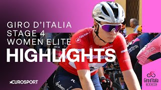 UNFORGETTABLE VICTORY 😄  Womens Giro DItalia Stage 4 Race Highlights  Eurosport Cycling [upl. by Ahsienor]