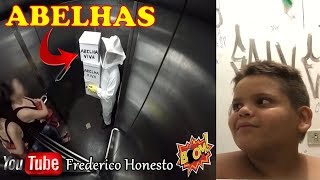 Pegadinha das abelhas no elevador com o gordinho rindo kkkkk Tente não rir [upl. by Lilas]