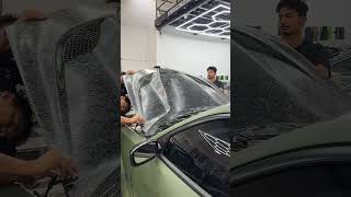 Bonnet Wrapping for Dodge SRT 0121carhabibidubai bonnetwrapping wrapping dodgewrapping bonnet [upl. by Coney]