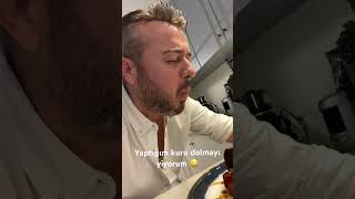 Kuru patlıcan dolmasını yiyorum yemek yemektarifleri dolma keşfet [upl. by Felisha]