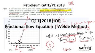 2018  Q11  GATE PE  IOR  Welge Method [upl. by Welles]