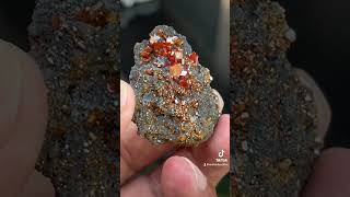 Blood red wulfenite on matrix mineral minerals gemstone mineralogy [upl. by Cathleen]