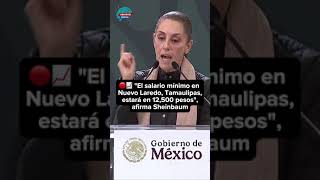 🔴📈 quotEl salario mínimo en Nuevo Laredo Tamaulipas estará en 12500 pesosquot afirma Claudia Sheinbaum [upl. by Niran]