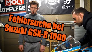 FEHLERSUCHE bei Suzuki GSXR 1000  Prüfstandsdiagnose [upl. by Hgielrebma]