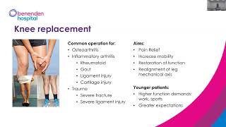 Benenden Hospital webinar Treatment for knee osteoarthritis [upl. by Dlaniger381]