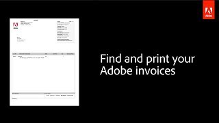 How to find and print your Adobe invoice [upl. by Hertha]