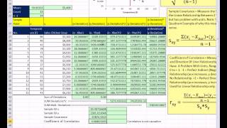 Excel 2010 Statistics 89 Linear Regression 3 Sample Covariance amp Coefficient of Correlation [upl. by Alieka541]